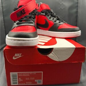 Nike Court Borough Mid 2 in Red, Black & White Youtu size 5